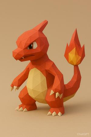 #005 Charmeleon – Low Poly Pokémon