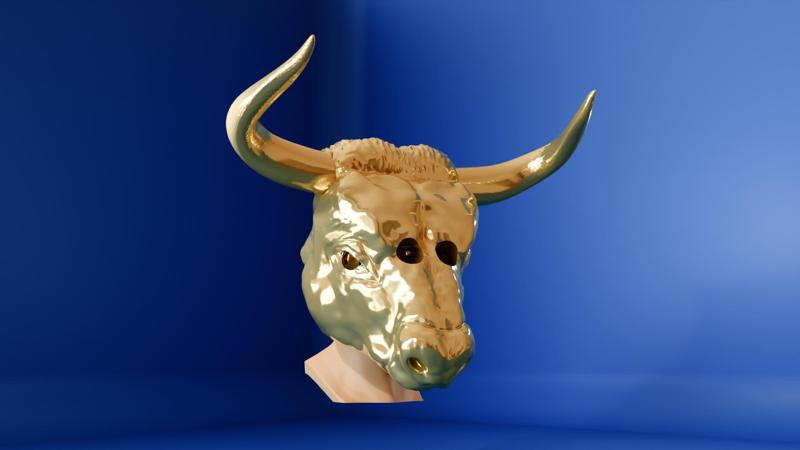 Bull+ mask prop, movie set costume, alligator party wear 3d printing STL file
