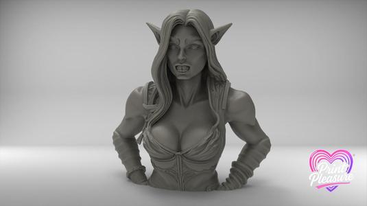 female Orc Warrior Bust 100mm – 3D Printable Model