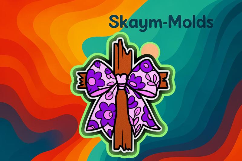 ✝️🌸 Cross with Floral Bow Design Mold – Freshie, Ornament, Resin & Candle Mold