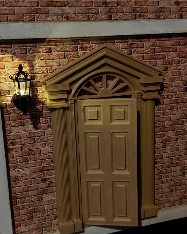 1/12 Hinged dollhouse front door (Hinged model No.7) + High detailed door frame