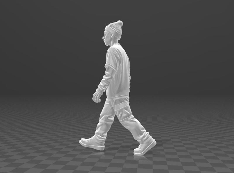 🏙️ Urban Youth Walking Figure - Urban Youth Walking 1/64 Figure