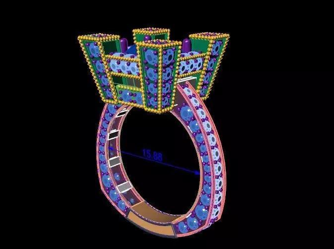 G1020 Semi Mount Geometric Citadel Ring