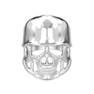 Skull in helmet biker ring