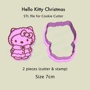 Hello Kitty Christmas STL file for Cookie Cutter