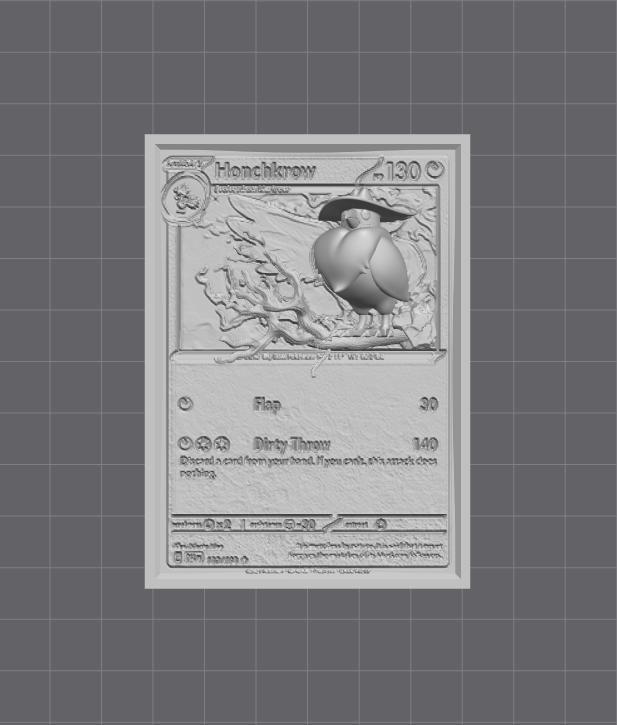 Honchkrow 3D Pop Up Card - Pokémon Fan Art STL | Ideal for FDM/Resin