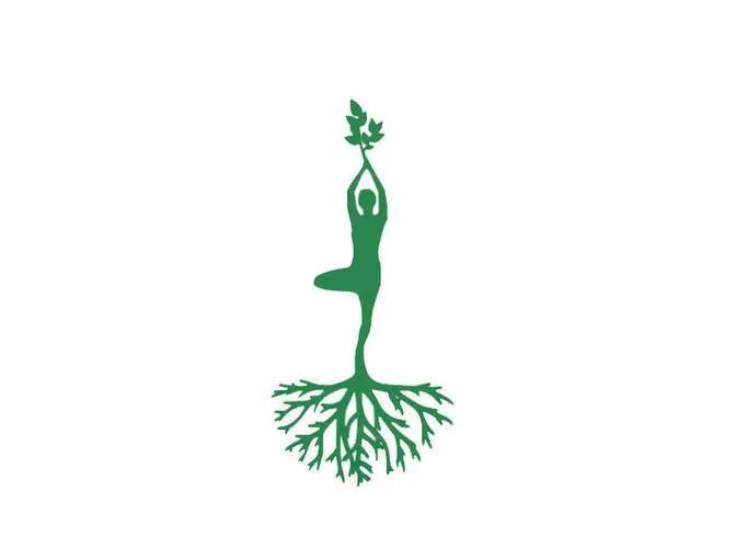 Bookmark yoga logo with tree and roots