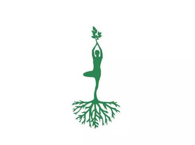 Bookmark yoga logo with tree and roots