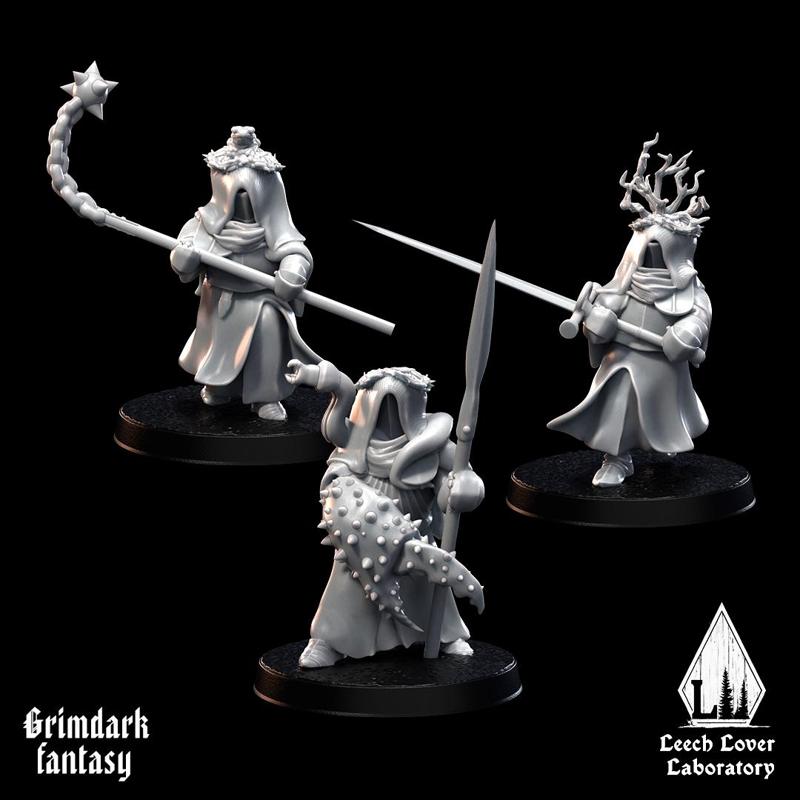 3 Crab Knights for miniature-agnostic grimdark wargames
