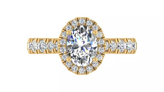 Elegant Oval-Cut Halo Engagement Ring