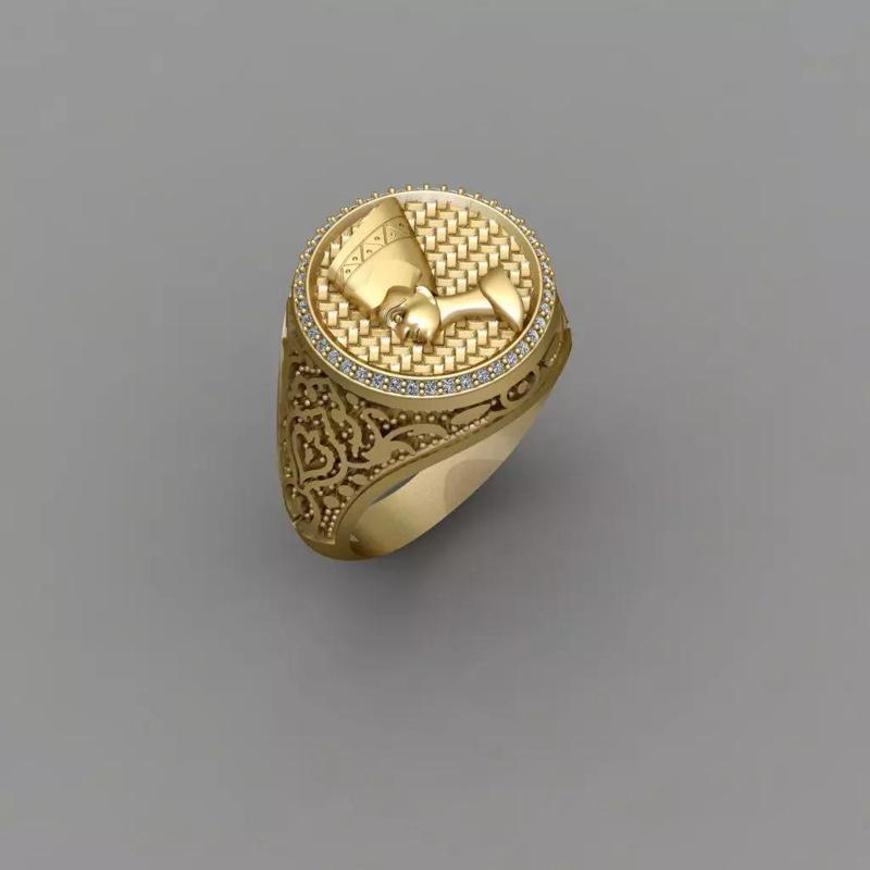 Egypt king face Ring 3d Print model