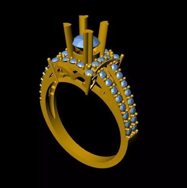 DiamondRing gold engagement ring with stones