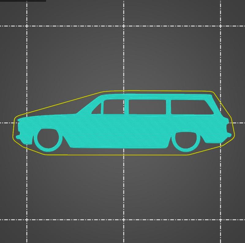 Chevrolet Corvair Wagon 1961 key silhouette