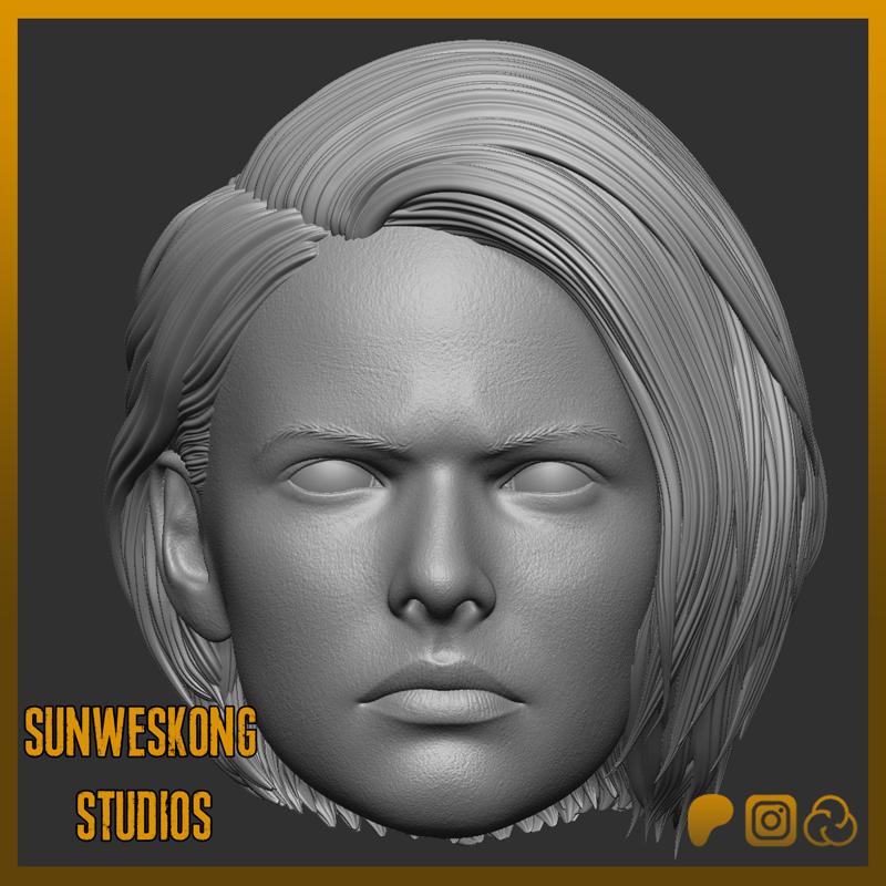 Residual Evil 3 Remake Jill Valentine Focused/Aiming Headsculpt