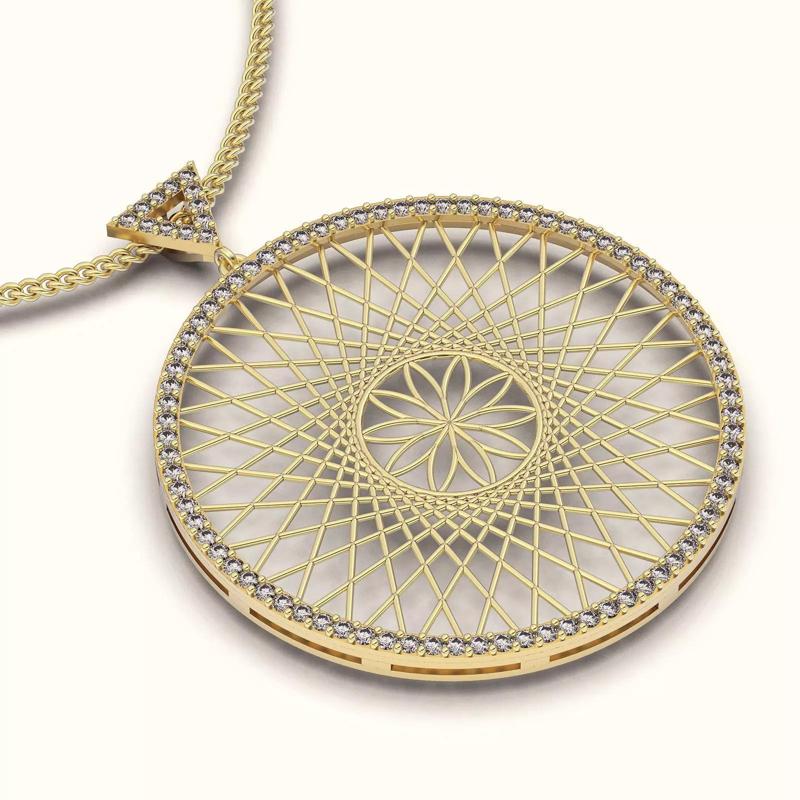 circle pendant silver gold jewelry printable 3D model