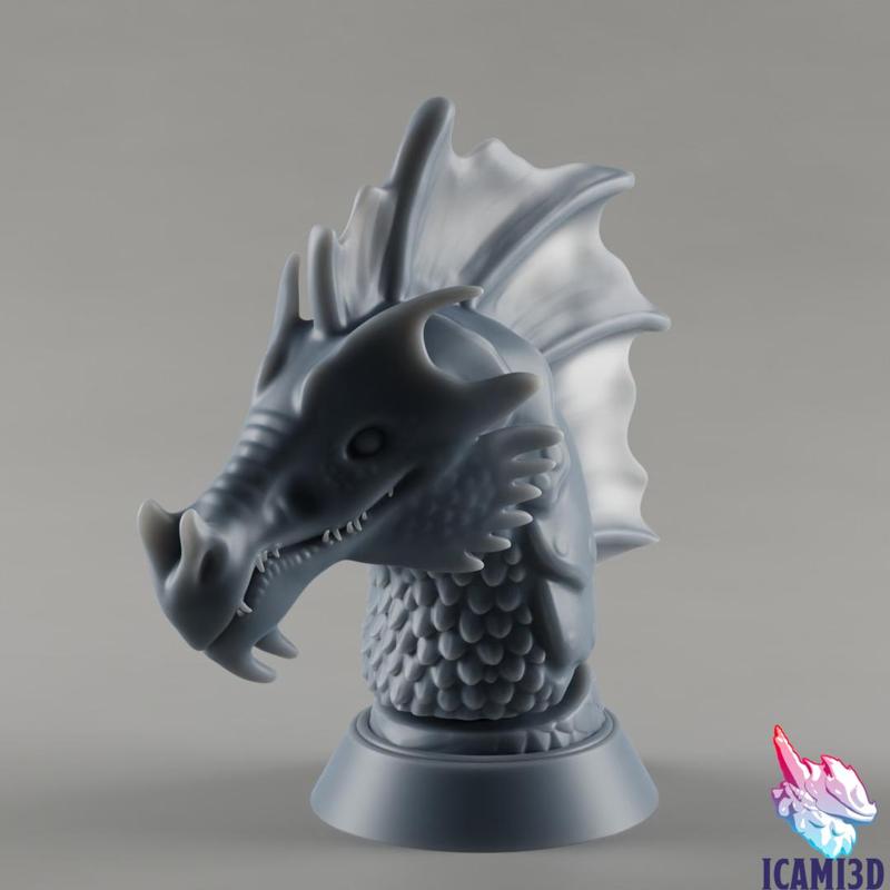 Green dragon bust