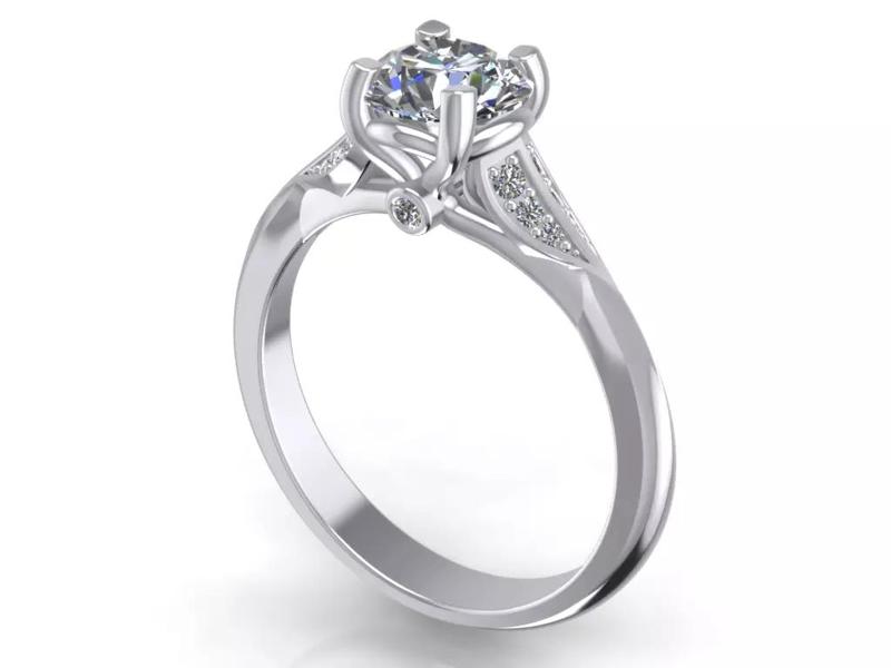 Engagement Ring  STL File Format ready For 3D Printing - CC68