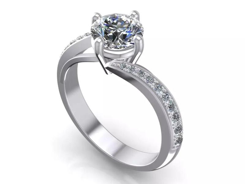 Engagement Ring  STL File Format ready For 3D Printing - CC59