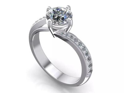 Engagement Ring  STL File Format ready For 3D Printing - CC59