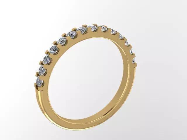 Eternity marching band with 14 diamonds ring