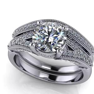 Engagement Ring Vintage Filigree Ring Milgrain Art Deco Antique