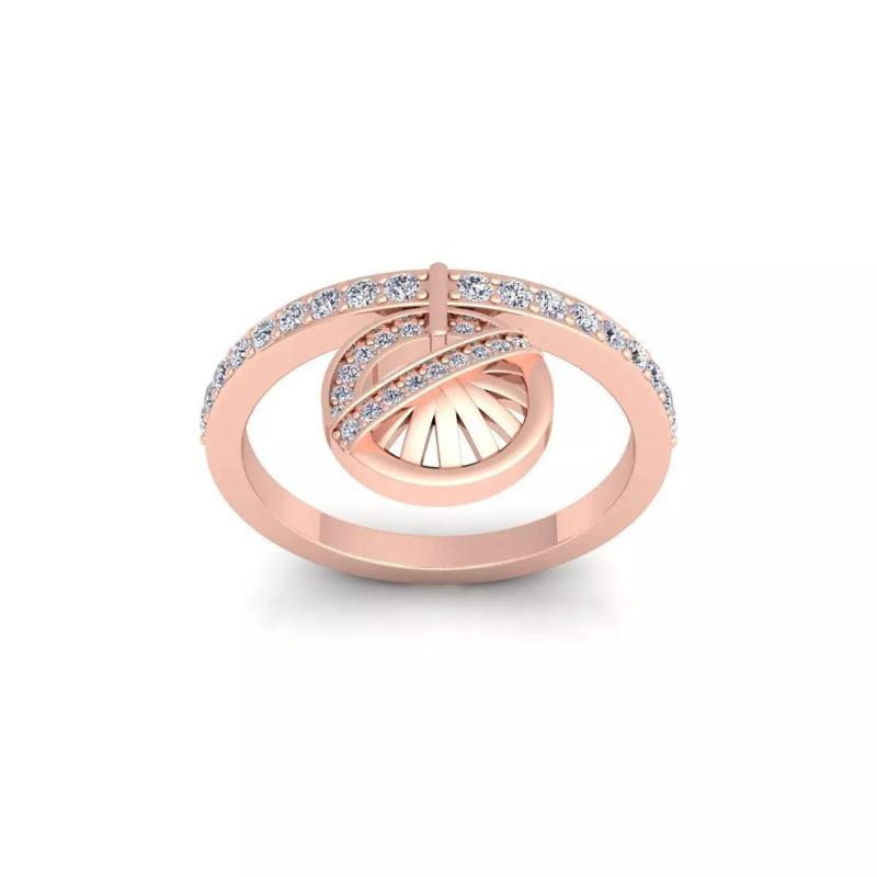 Fancy Small Stone Ring 3d Model and Render