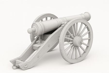 Historic Field Cannon – Ultra‑Detailed 3D Printable Model (OBJ)
