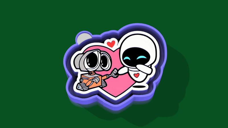 🤖💖 WALL•E & EVE Love – Freshie, Keychain & Resin Mold