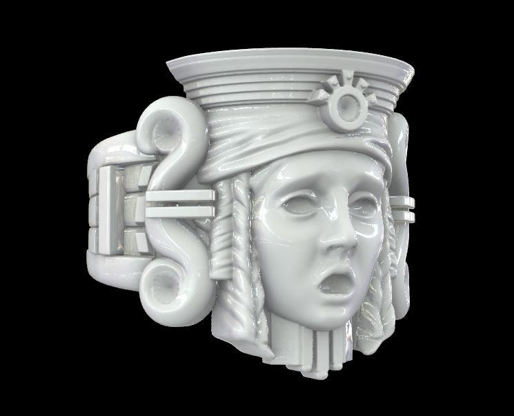 Woman Head Ornamental Ring