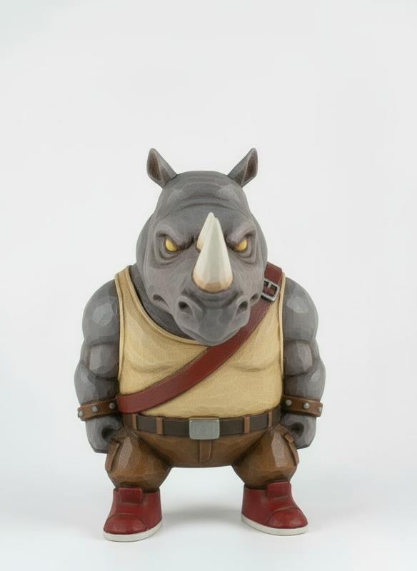 TMNT Rocksteady tiki statue