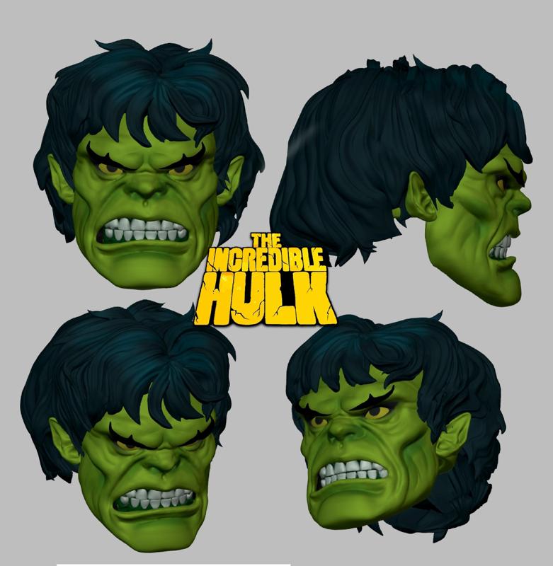 Hulk 1982 cartoon head for Marvel legends