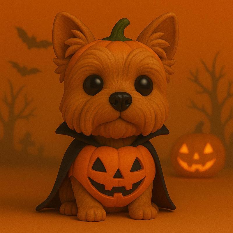 Yorkie Halloween Pumpkin POP -STL