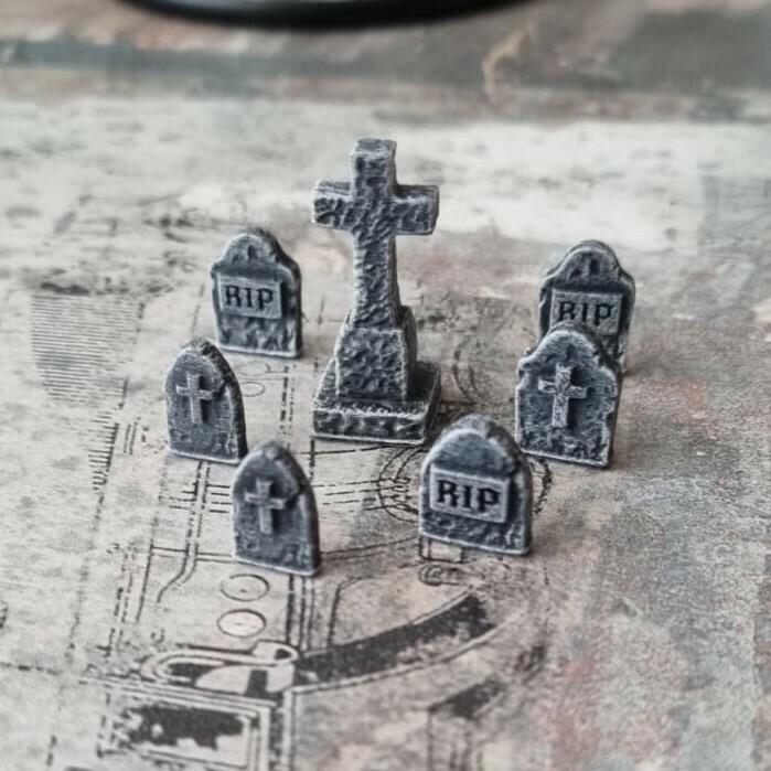 Gothic tombstones (5 .stl's of TTRPG terrain)