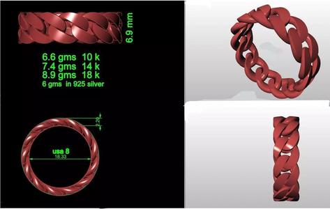 CUBEN RING RING SIZE  -8