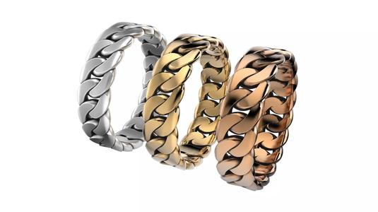 Cuban link ring 16-20 Sizes R38