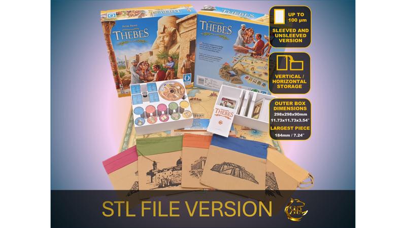 Thebes Board Game Organizer, Thebes Insert, Premium Storage Solution for Thebes games, STL file for 3d printing
