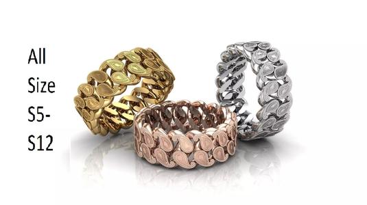 Cuban Link Chain Ring All size