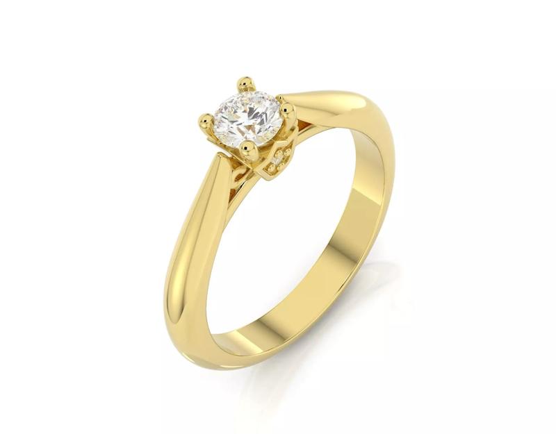 D-1768 solitaire diamond engagement ring gold