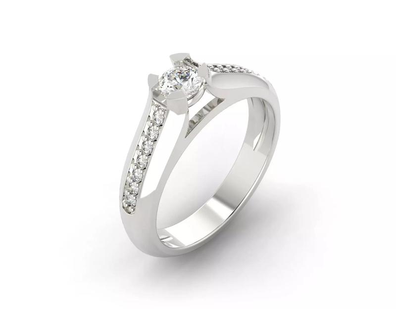 D-0984 diamond engagement ring gold
