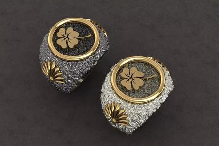 CLOVER FOUR LEAF RING FOR MAN