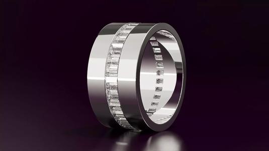 channel set baguette straight eternity band N10 54EU size