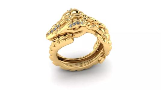 Crocodile Ring For Men Fashion 3d Printable Model