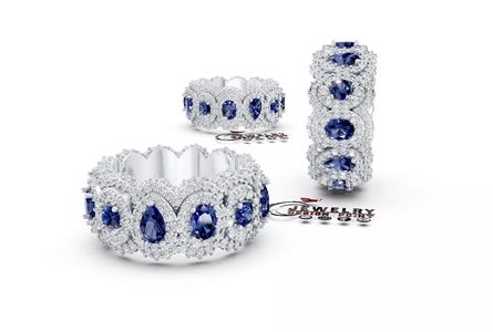 Custom Facny Pointer Diamond Eternity Ring Wedding Band