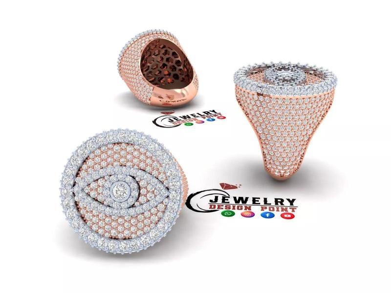 Custom Evil Devil Eye Ring - Championship Diamond Ring