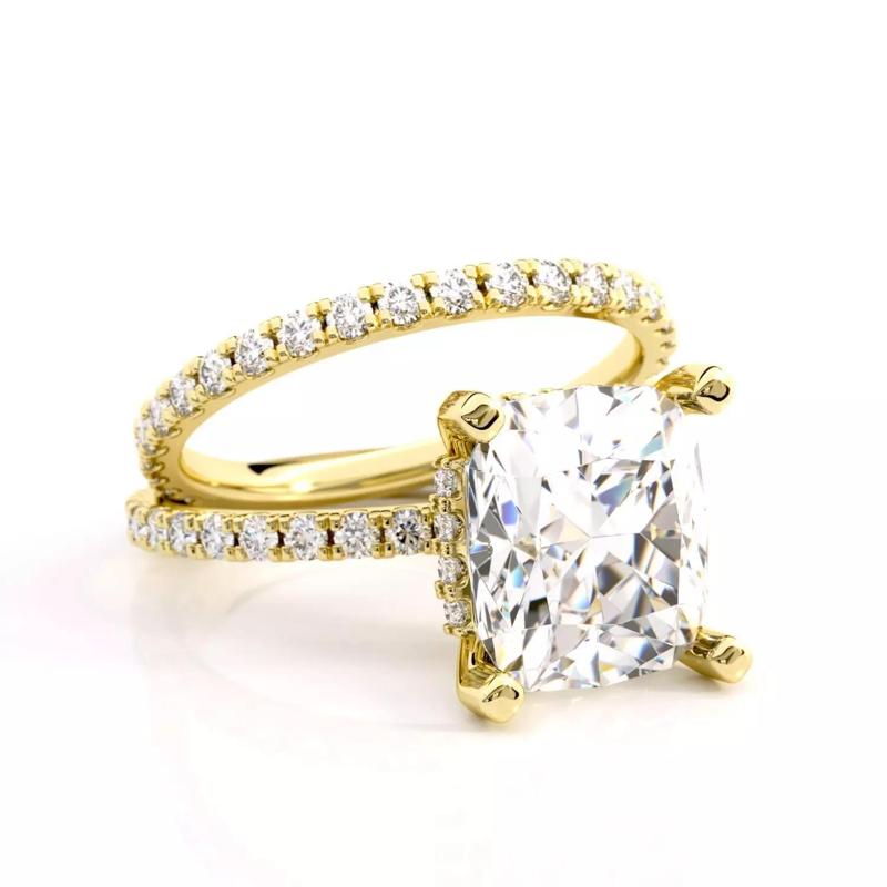 Cushion Engagement Ring with Belted Gallery Detail
