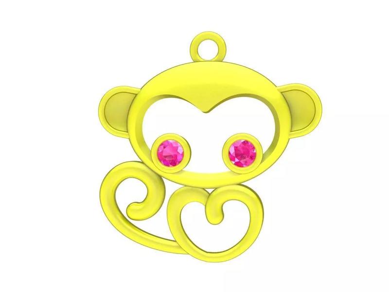 7015 Kute Diamond Monkey Pendant