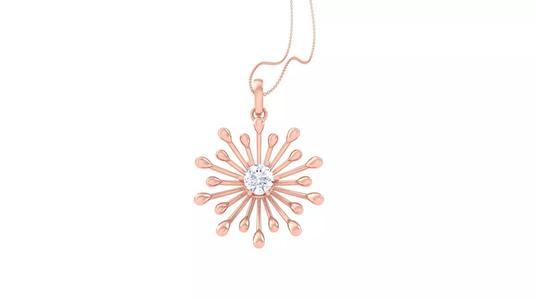 Women solitaire diamond  mesh pendant 3dm stl obj gltf mtl 3mf