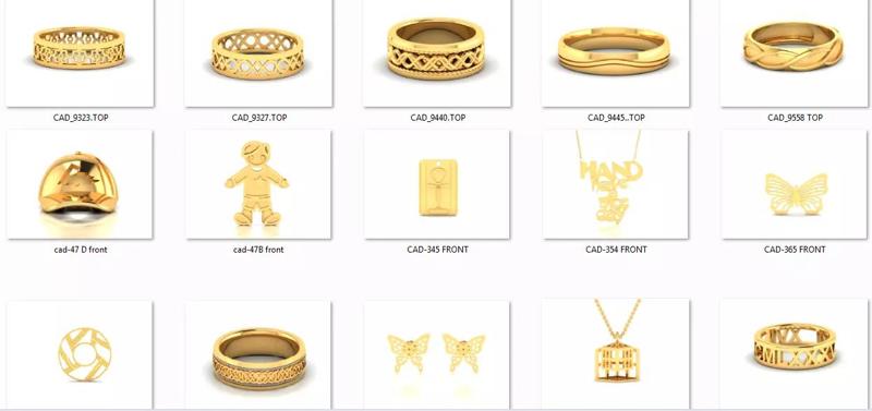 150 Plain Gold Ring Earrings Pendant 3dm stl render