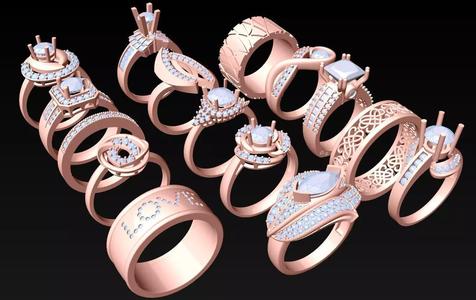 15  Womens Ring - Collection 3d Ring Jewellery Models bulk- AW19