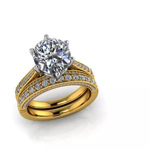 2 Carat Oval Cut Classic Vintage Bridal ring 3D model
